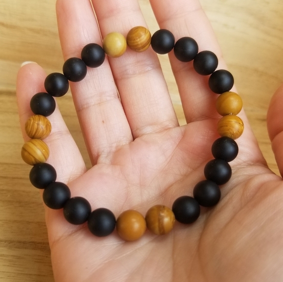 Tiger Skin Jasper Onyx Gemstone Stretch Br… - Picture 9 of 9